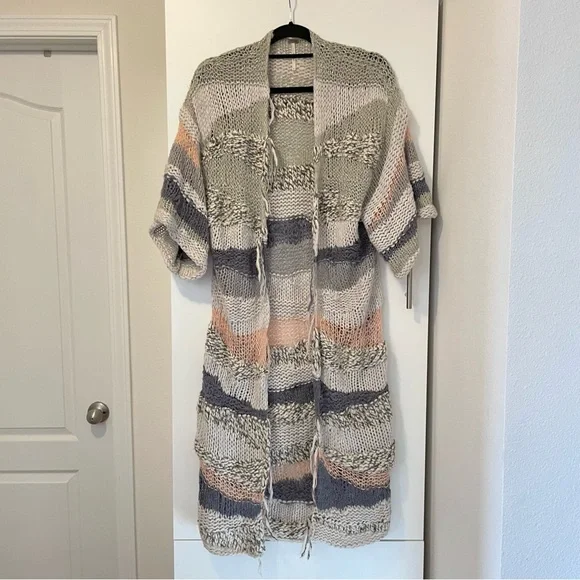 Free People Sands of Time Long Cardigan Slouchy Sweater Size Small - Picture 4 of 13